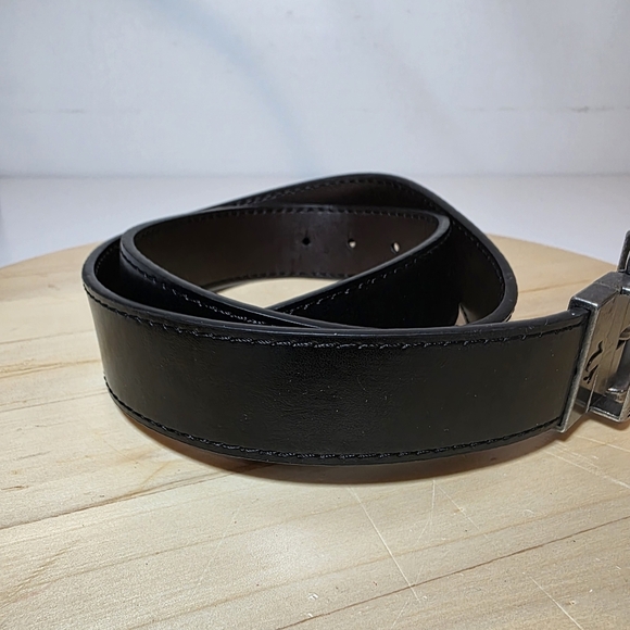 TRUE RELIGION Reversible Belt Men's 34 Lumin Textured Roller Twist Black/Brown - Picture 4 of 12